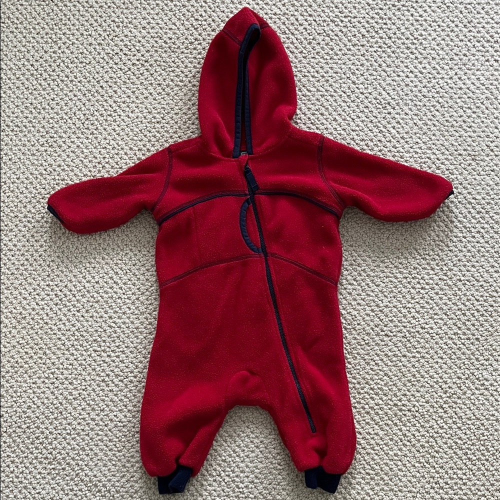 L.L. Bean Red Fleece Bunting 3-6 month